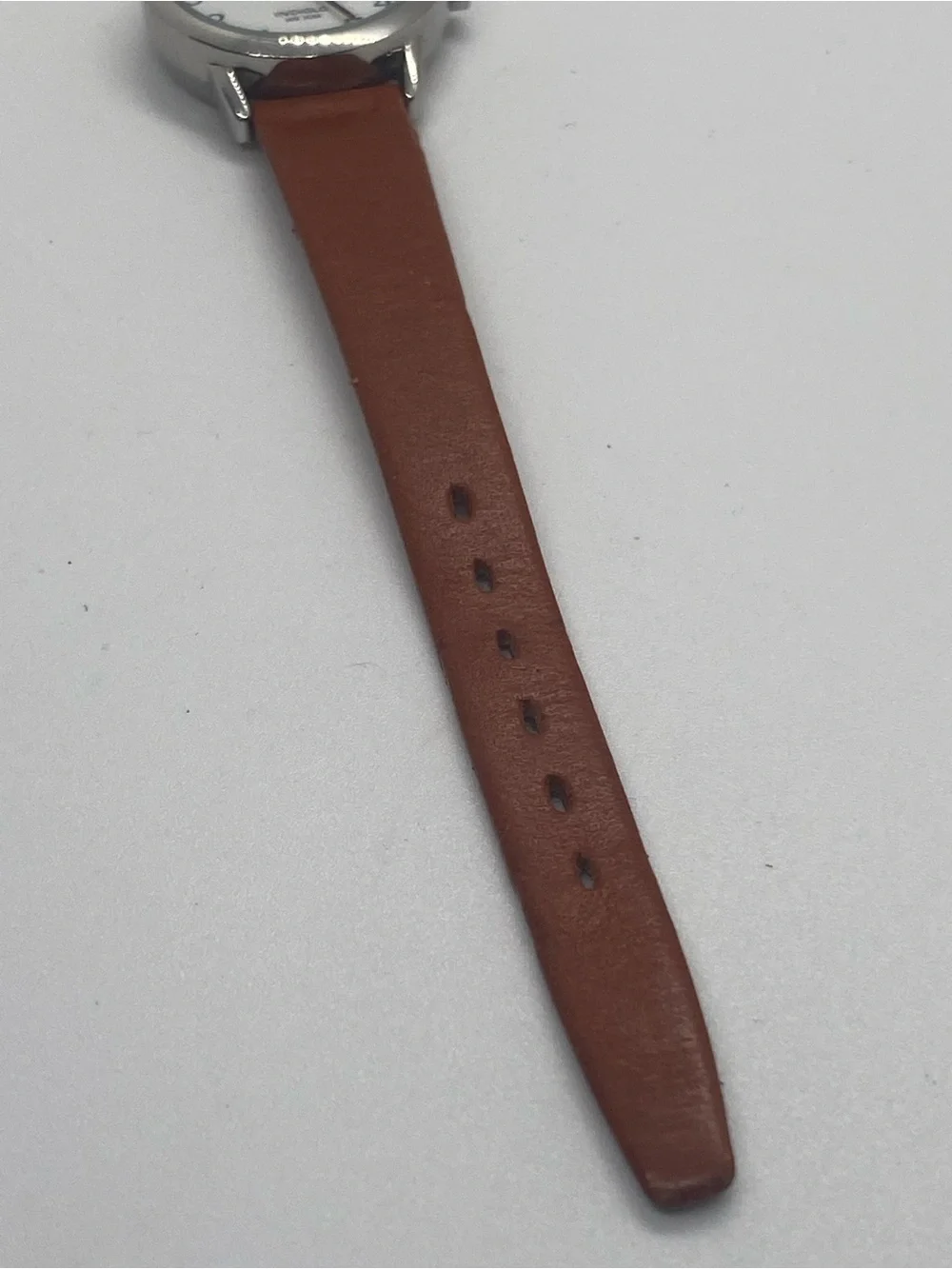 Timex Silver Case White Dial Brown Strap Women's Watch